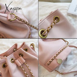 Xajzpa - Women Bag Pu Leather Shoulder Fashion Chain Bucket Bolsa Feminina Luxury Handbags Bags