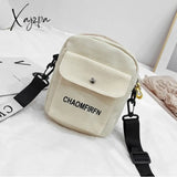 Xajzpa - Women Bag Shoulder Chest bag Printed Cute Wallet Multifunction Mobile Phone Canvas Small Coin Purse Crossbag New Style