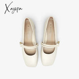 Xajzpa - Women Basto Vintage Low Chunky Heel Mary Jane