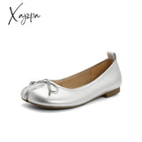 Xajzpa - Women Belle Wobow Tie Tabi Ballerina Flats Silver / Eu 34 | Us 4