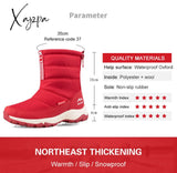 Xajzpa - Women Boots Non-Slip Waterproof Winter Ankle Snow Platform Shoes With Thick Fur Botas