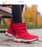 Xajzpa - Women Boots Non-Slip Waterproof Winter Ankle Snow Platform Shoes With Thick Fur Botas