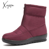 Xajzpa - Women Boots Non-Slip Waterproof Winter Ankle Snow Platform Shoes With Thick Fur Botas