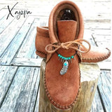 Xajzpa - Women Boots Sewing Flat Lace-Up Ankle Autumn Fashion Retro Pendant Short Woman Shoes