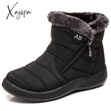 Xajzpa - Women Boots Super Warm Winter Shoes For Ankle Waterproof Snow Botas Mujer Short Black Low