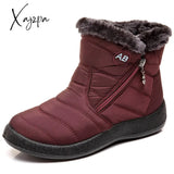 Xajzpa - Women Boots Super Warm Winter Shoes For Ankle Waterproof Snow Botas Mujer Short Black Low