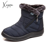 Xajzpa - Women Boots Super Warm Winter Shoes For Ankle Waterproof Snow Botas Mujer Short Black Low