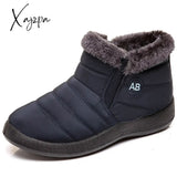 Xajzpa - Women Boots Super Warm Winter Shoes For Ankle Waterproof Snow Botas Mujer Short Black Low