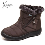 Xajzpa - Women Boots Super Warm Winter Shoes For Ankle Waterproof Snow Botas Mujer Short Black Low