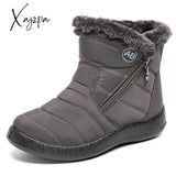 Xajzpa - Women Boots Super Warm Winter Shoes For Ankle Waterproof Snow Botas Mujer Short Black Low