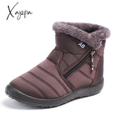 Xajzpa - Women Boots Waterproof Snow Female Plush Winter Warm Ankle Boots Shoes Casual Shoes Plus