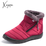 Xajzpa - Women Boots Waterproof Snow Female Plush Winter Warm Ankle Boots Shoes Casual Shoes Plus