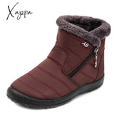 Xajzpa - Women Boots Waterproof Snow Female Plush Winter Warm Ankle Boots Shoes Casual Shoes Plus