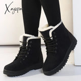 Xajzpa - Women Boots Winter Ankle Boots For Women Winter Shoes Female Snow Boots Botas Mujer Warm Plush Shoes Woman Plus Size 44