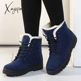 Xajzpa - Women Boots Winter Ankle For Shoes Female Snow Botas Mujer Warm Plush Woman Plus Size 44