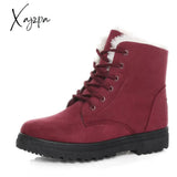 Xajzpa - Women Boots Winter Ankle For Shoes Female Snow Botas Mujer Warm Plush Woman Plus Size 44