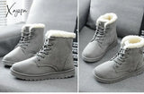 Xajzpa - Women Boots Winter Warm Snow Faux Suede Ankle For Female Shoes Botas Mujer Plush Woman