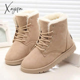 Xajzpa - Women Boots Winter Warm Snow Faux Suede Ankle For Female Shoes Botas Mujer Plush Woman