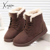 Xajzpa - Women Boots Winter Warm Snow Faux Suede Ankle For Female Shoes Botas Mujer Plush Woman