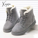 Xajzpa - Women Boots Winter Warm Snow Faux Suede Ankle For Female Shoes Botas Mujer Plush Woman