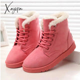 Xajzpa - Women Boots Winter Warm Snow Faux Suede Ankle For Female Shoes Botas Mujer Plush Woman