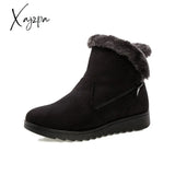 Xajzpa - Women Boots Winter Warm Snow Faux Suede Ankle For Female Shoes Botas Mujer Plush Woman