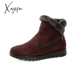 Xajzpa - Women Boots Winter Warm Snow Faux Suede Ankle For Female Shoes Botas Mujer Plush Woman