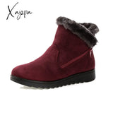 Xajzpa - Women Boots Winter Warm Snow Faux Suede Ankle For Female Shoes Botas Mujer Plush Woman