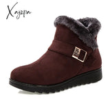 Xajzpa - Women Boots Winter Warm Snow Faux Suede Ankle For Female Shoes Botas Mujer Plush Woman