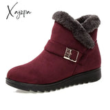 Xajzpa - Women Boots Winter Warm Snow Faux Suede Ankle For Female Shoes Botas Mujer Plush Woman