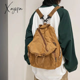 Xajzpa - Women Canvas Backpack College Cotton Female Trendy Gir Travel Men Lady Satchel Male Boy