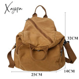 Xajzpa - Women Canvas Backpack College Cotton Female Trendy Gir Travel Men Lady Satchel Male Boy