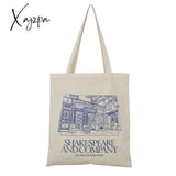 Xajzpa - Women Canvas Shoulder Bag Shakespeare Print Ladies Shopping Bags Cotton Cloth Fabric