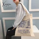 Xajzpa - Women Canvas Shoulder Bag Shakespeare Print Ladies Shopping Bags Cotton Cloth Fabric