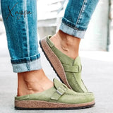 Xajzpa - Women Casual Comfy Leather Slip On Sandals