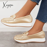 Xajzpa - Women Casual Platform Loafers Slip On Boots Flat Boat Shoes Imily Bela