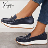 Xajzpa - Women Casual Platform Loafers Slip On Boots Flat Boat Shoes Imily Bela