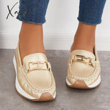 Xajzpa - Women Casual Platform Loafers Slip On Boots Flat Boat Shoes Imily Bela