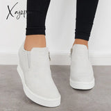 Xajzpa - Women Casual Slip On Platform Wedge Sneakers Loafers