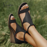 Xajzpa - Women Casual Summer Soft Sandals Black / 5