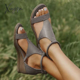 Xajzpa - Women Casual Summer Soft Sandals Gray / 5