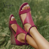 Xajzpa - Women Casual Summer Soft Sandals Red / 5