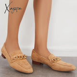 Xajzpa - Women Chain Decor Penny Loafers Casual Comfy Flat Shoes