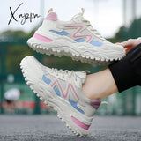 Xajzpa - Women Chunky Sneakers White Vulcanize Shoes Plus Size 35-43 Female Platform Running Ladies