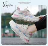 Xajzpa - Women Chunky Sneakers White Vulcanize Shoes Plus Size 35-43 Female Platform Running Ladies