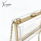 Xajzpa - Women Clear Purse Acrylic Clutch Bag Shoulder Handbag With Removable Gold Chain Strap