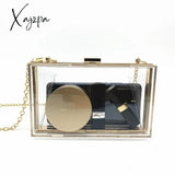 Xajzpa - Women Clear Purse Acrylic Clutch Bag Shoulder Handbag With Removable Gold Chain Strap