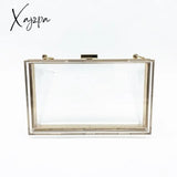 Xajzpa - Women Clear Purse Acrylic Clutch Bag Shoulder Handbag With Removable Gold Chain Strap