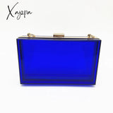 Xajzpa - Women Clear Purse Acrylic Clutch Bag Shoulder Handbag With Removable Gold Chain Strap