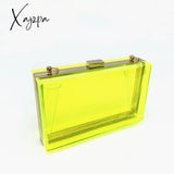 Xajzpa - Women Clear Purse Acrylic Clutch Bag Shoulder Handbag With Removable Gold Chain Strap